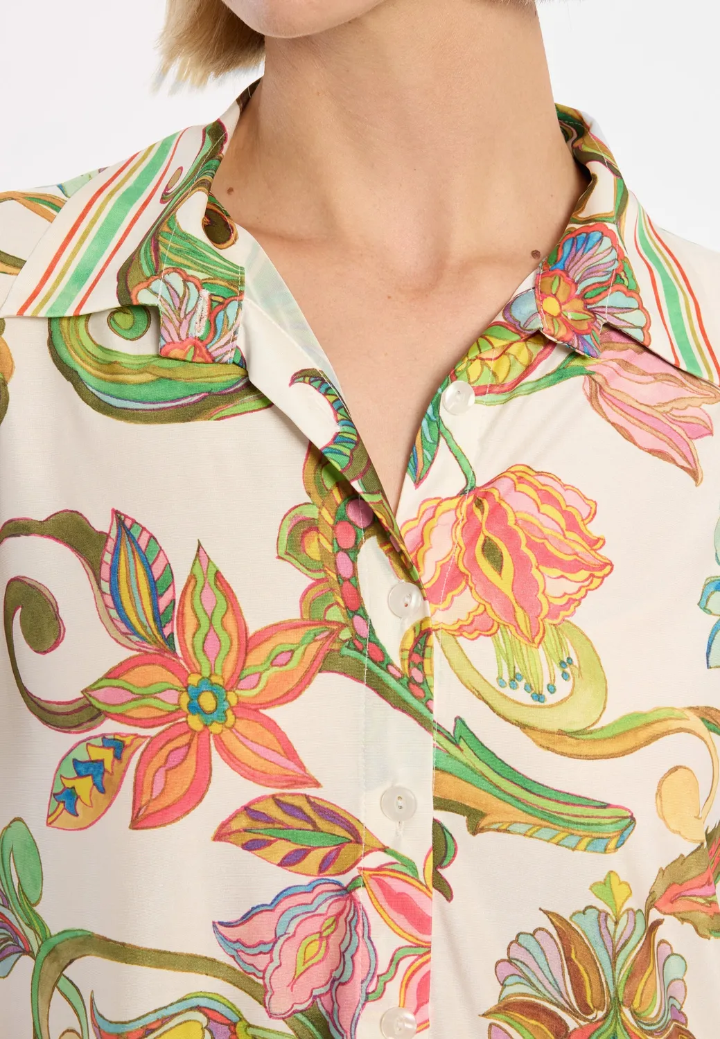Ana Alcazar Duena camicetta jersey a fiori crema