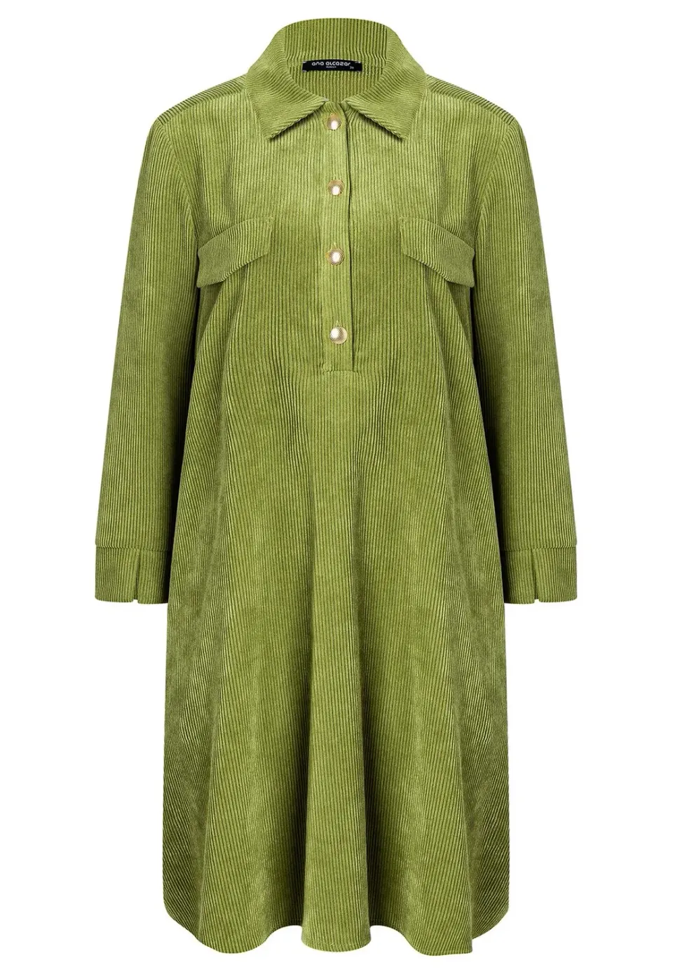 Ana Alcazar Sastya abito chemisier velluto verde