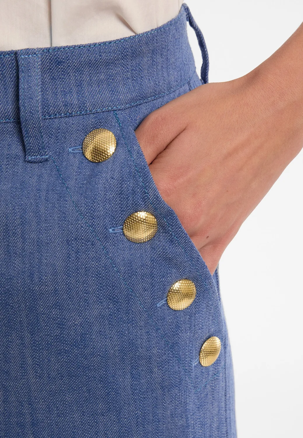 Ana Alcazar Dizli pantaloni cropped denim vita alta