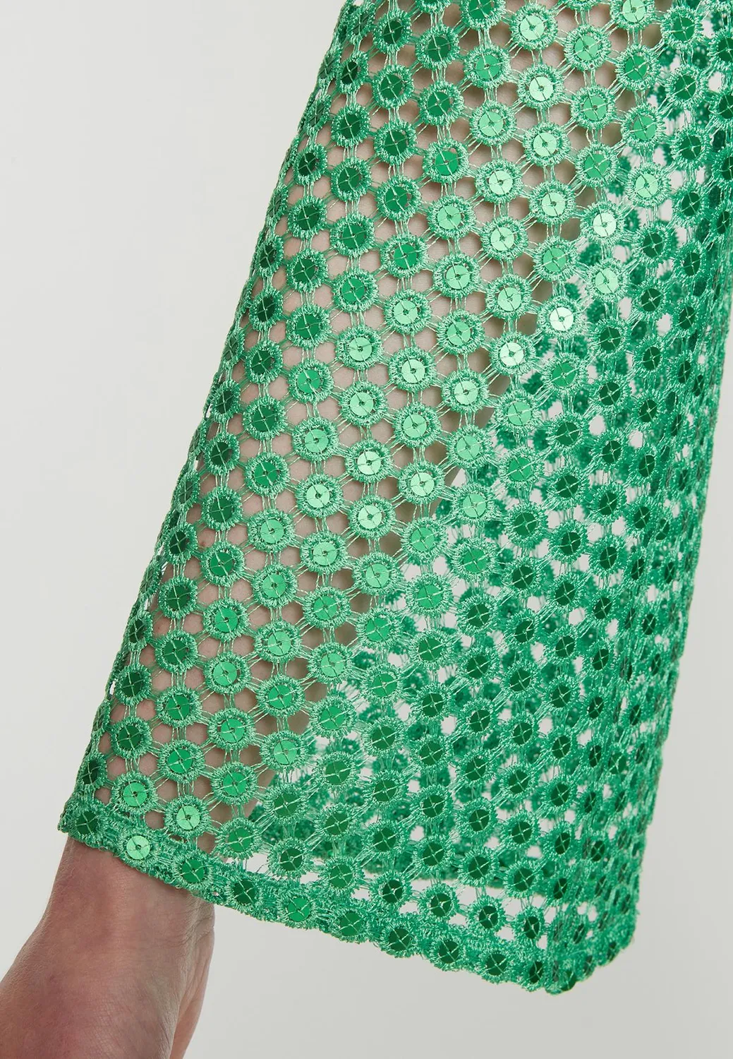 Ana Alcazar Paca abito tunica paillettes verde corto