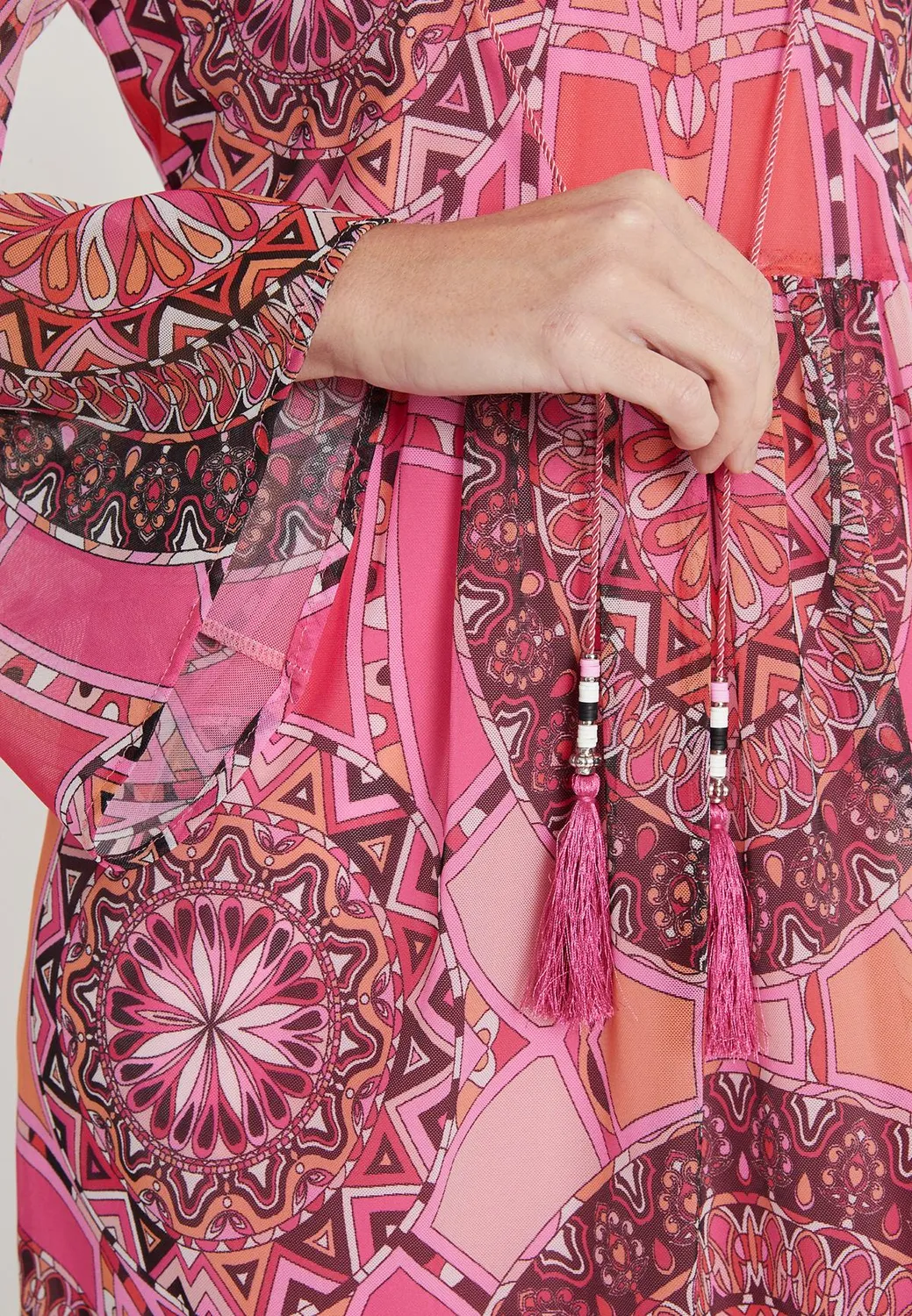 Ana Alcazar Leika abito boho corto fantasia paisley