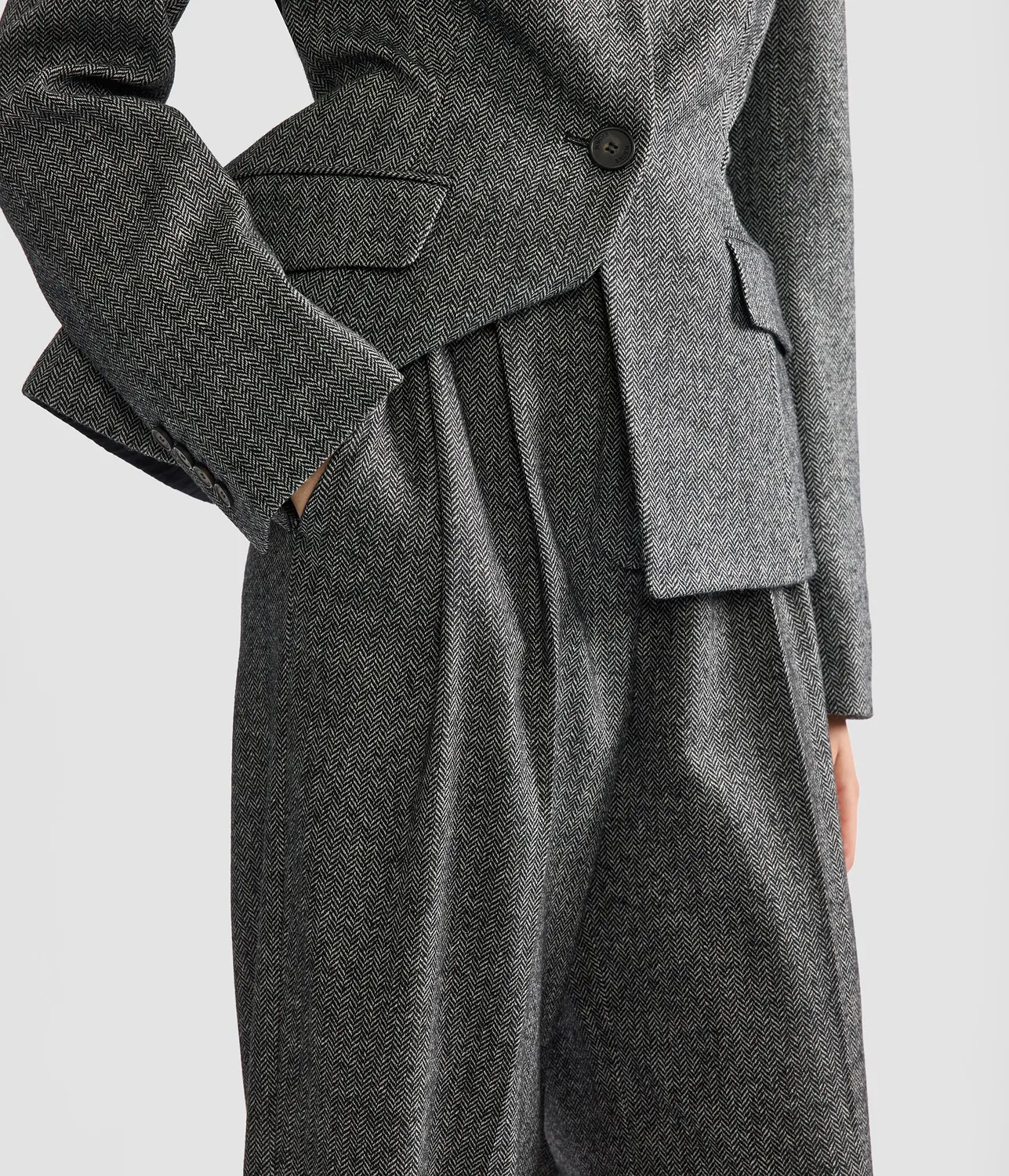 Erdem Herringbone pantalone palazzo spina di pesce