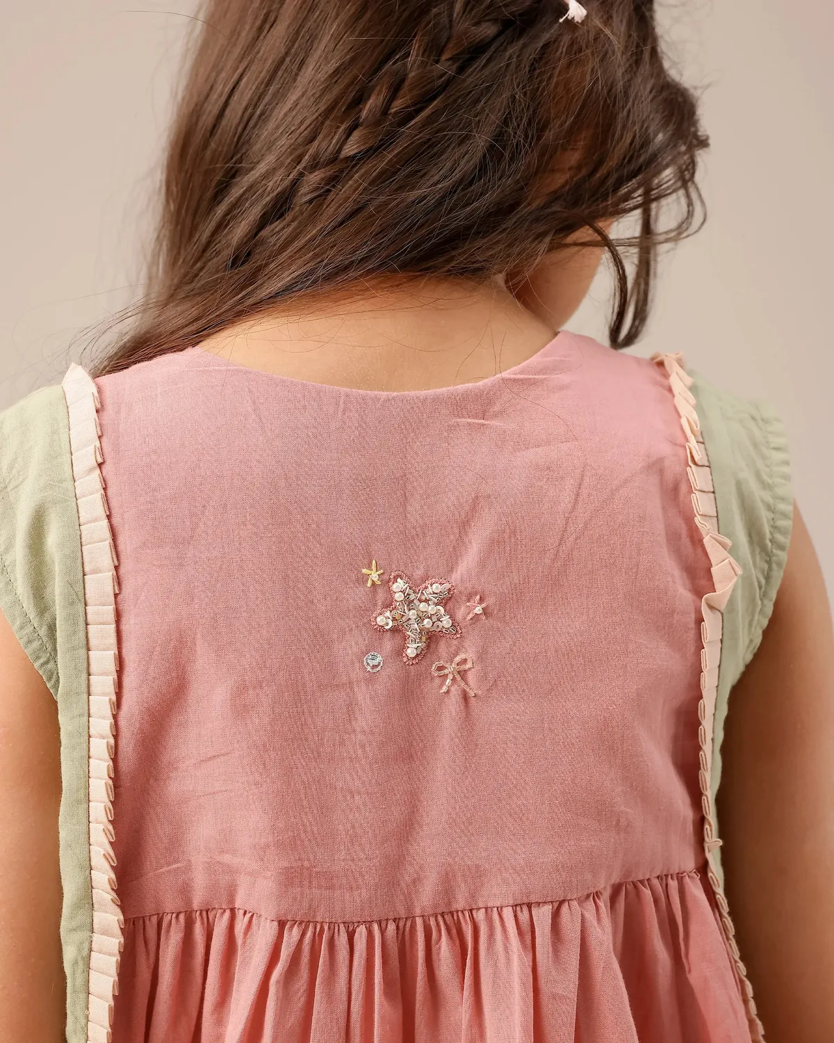 Our Dve Merry Berry Dress abito bambina rosa verde