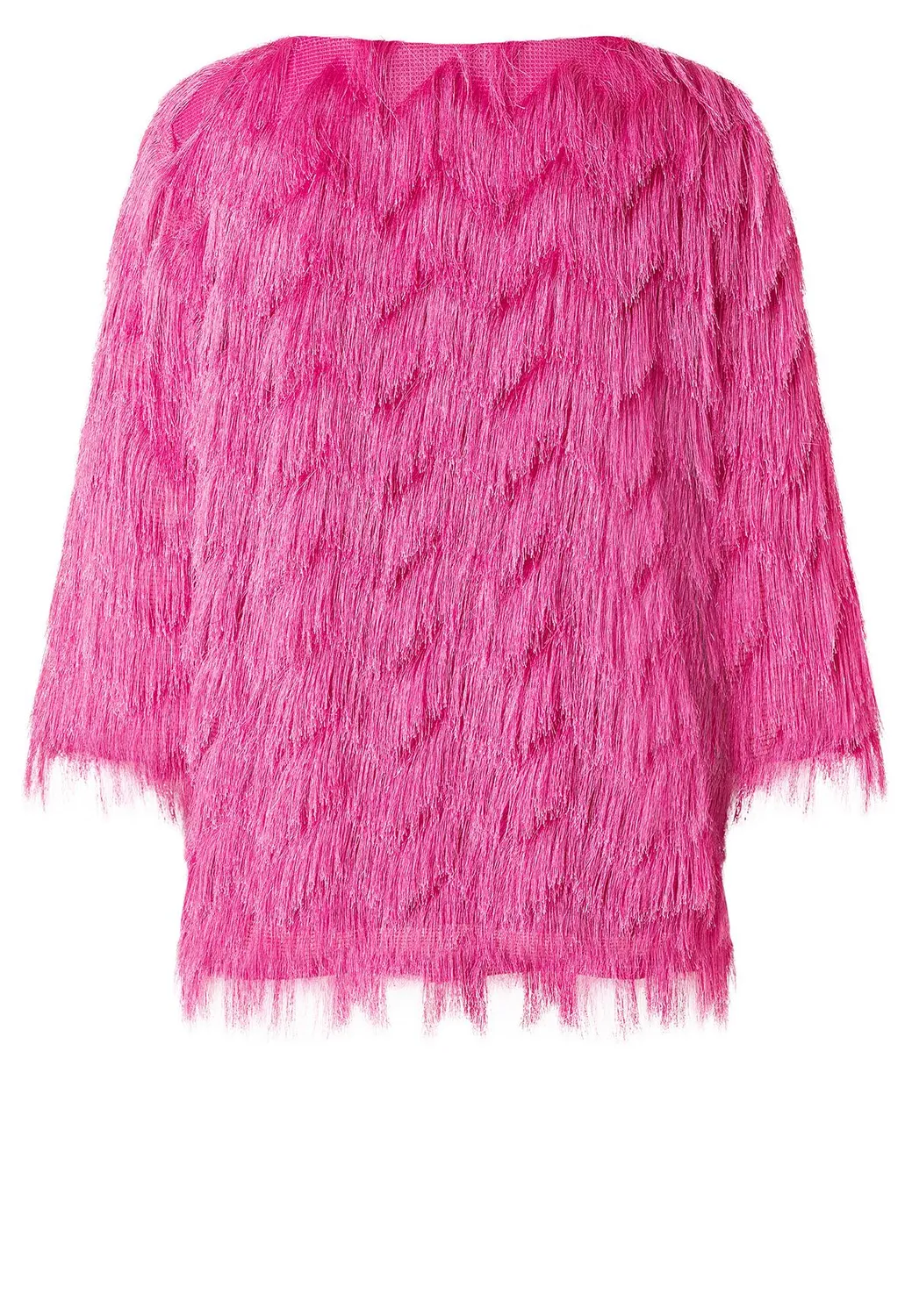 Ana Alcazar Macia top frange rosa zigzag
