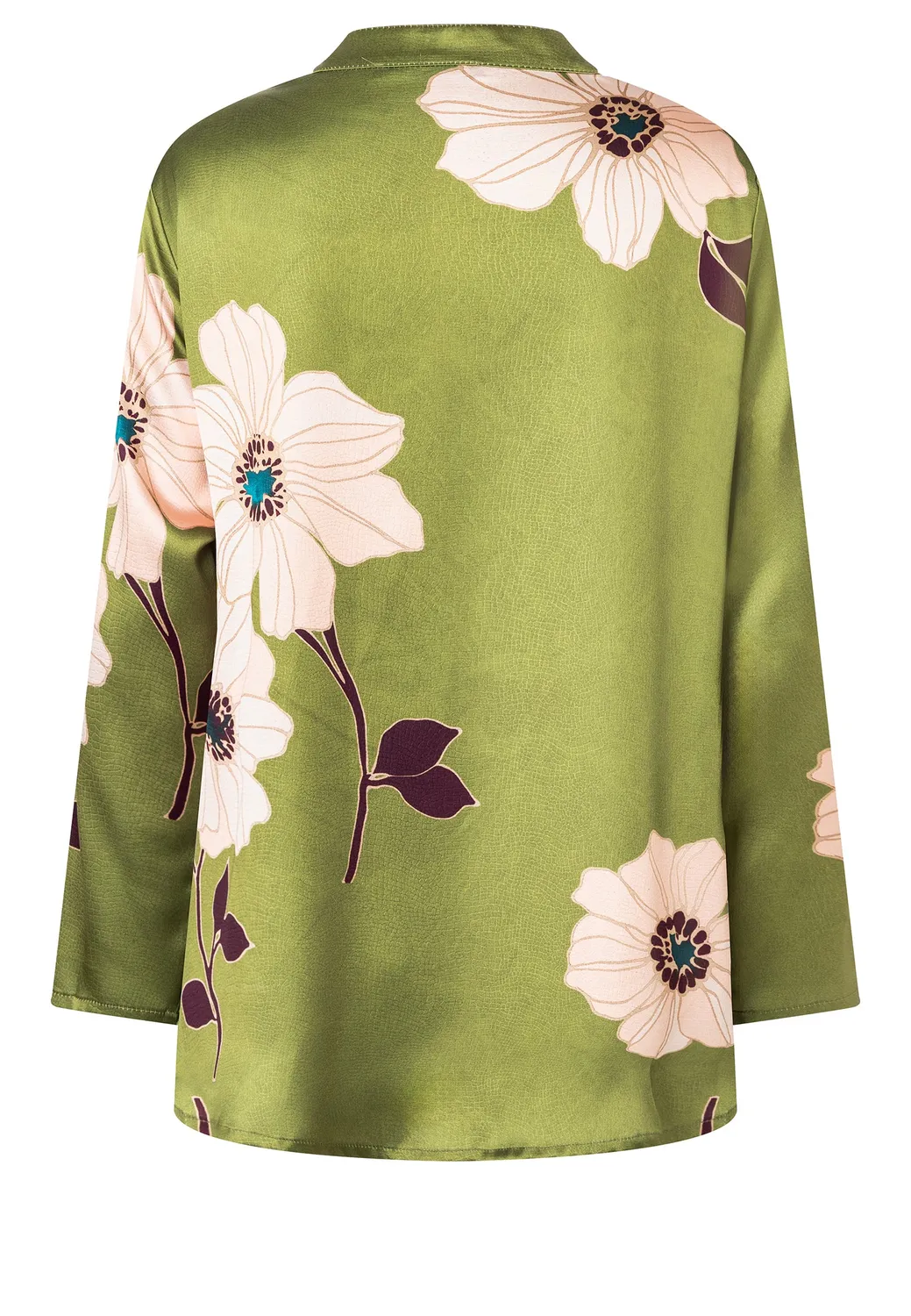 Ana Alcazar Druni blusa kimono in raso verde