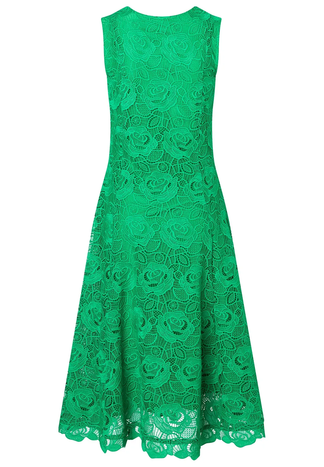 Ana Alcazar Durna abito midi verde pizzo floreale