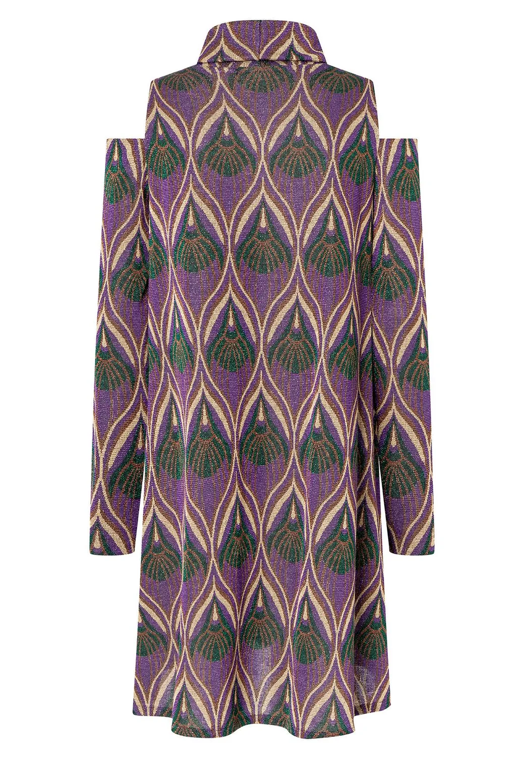 Ana Alcazar Otory abito trapezio lurex viola