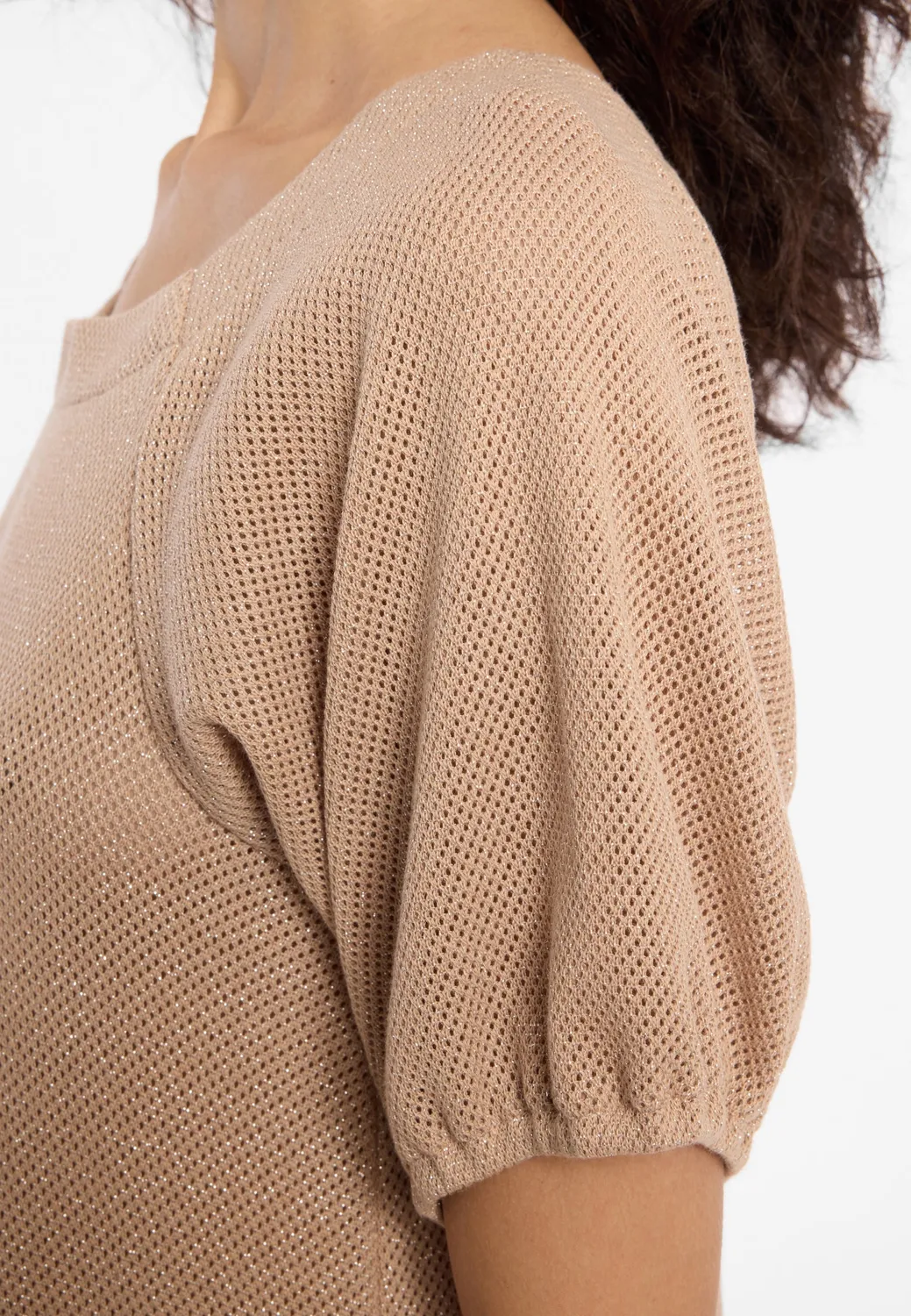 Ana Alcazar Daria abito midi maglia beige oversize