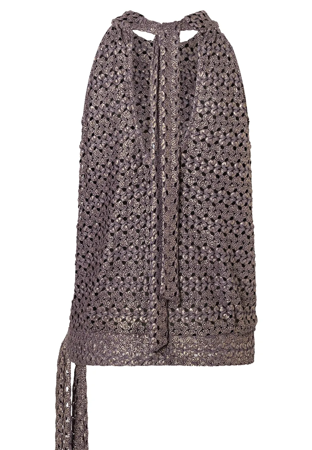 Ana Alcazar Dulia top halterneck marrone lurex