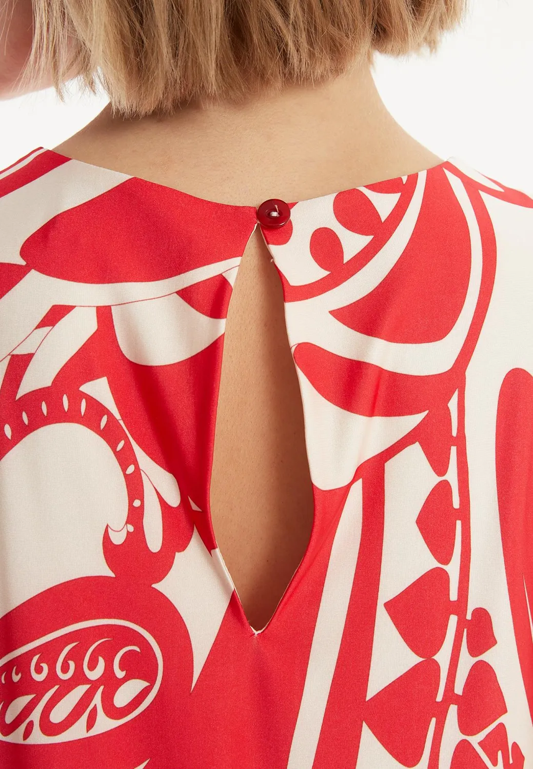 Ana Alcazar Zinusa top jersey scollo tondo