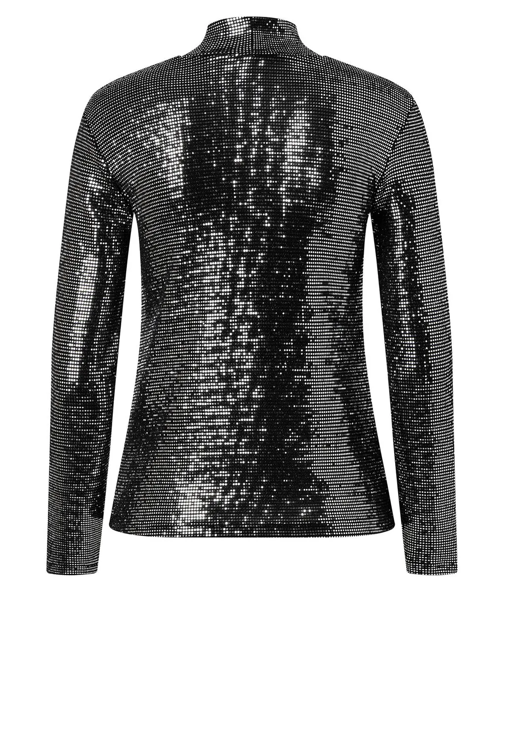 Ana Alcazar Ofiba top paillettes argento sera