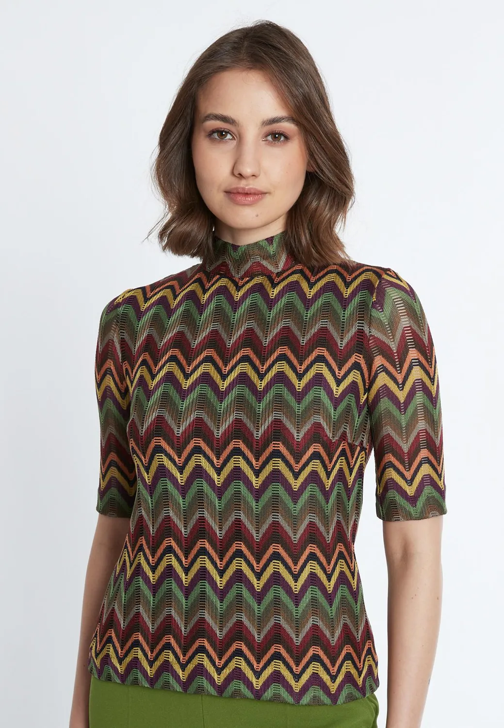 Ana Alcazar Sulara top maglia traforato zigzag