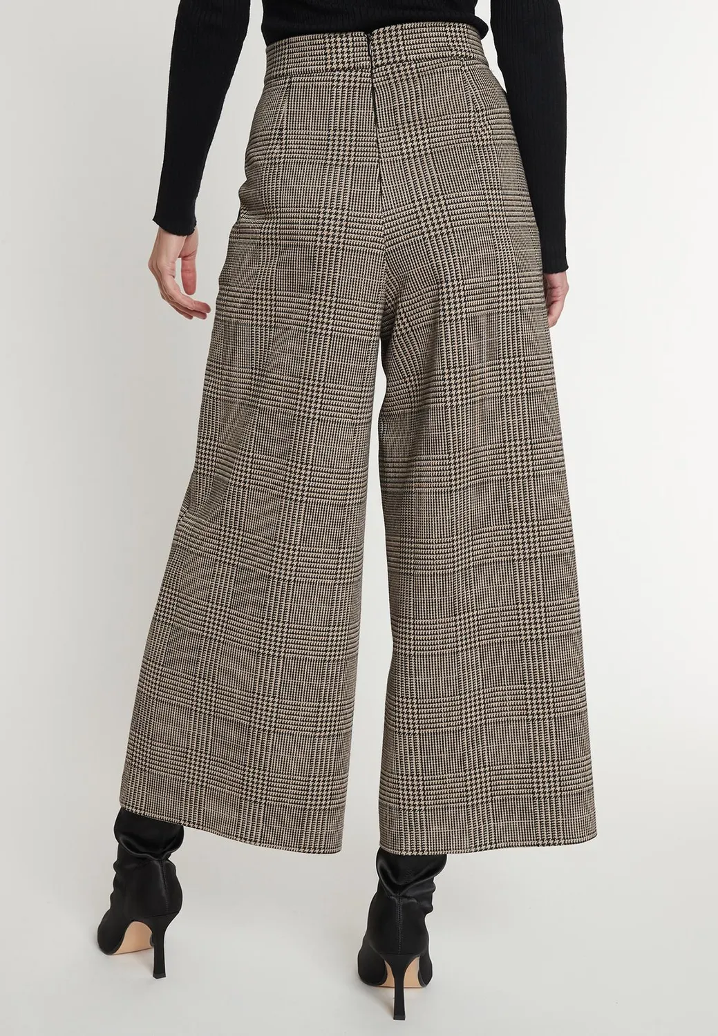 Ana Alcazar Miady culotte quadri vita alta cropped