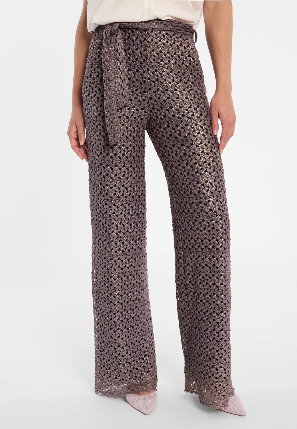 Ana Alcazar Donya pantaloni maglia marroni