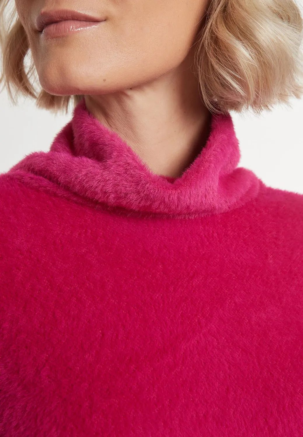 Ana Alcazar Mabely maglione rosa collo alto morbido
