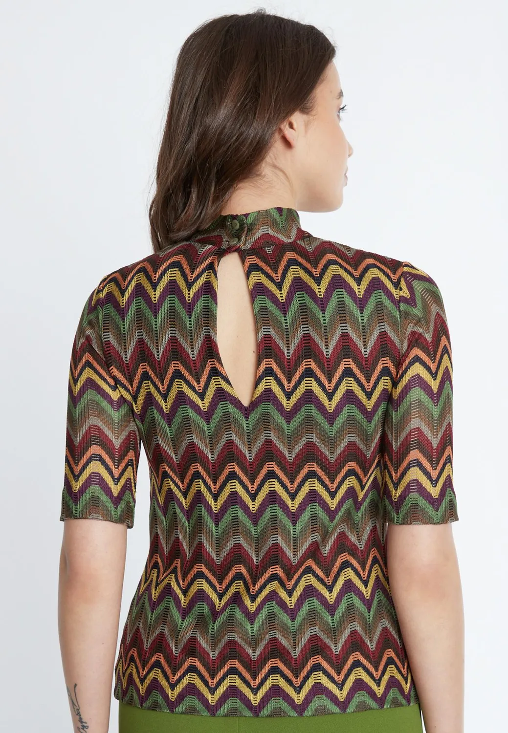 Ana Alcazar Sulara top maglia traforato zigzag
