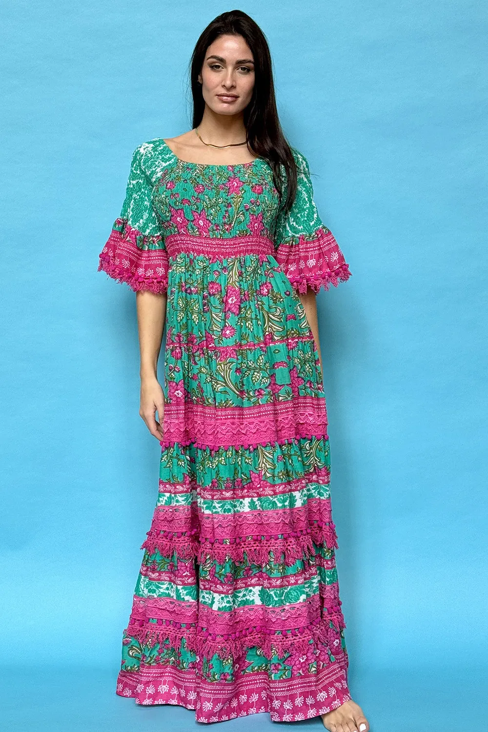 Antica Sartoria DV670 abito lungo donna spalle scoperte