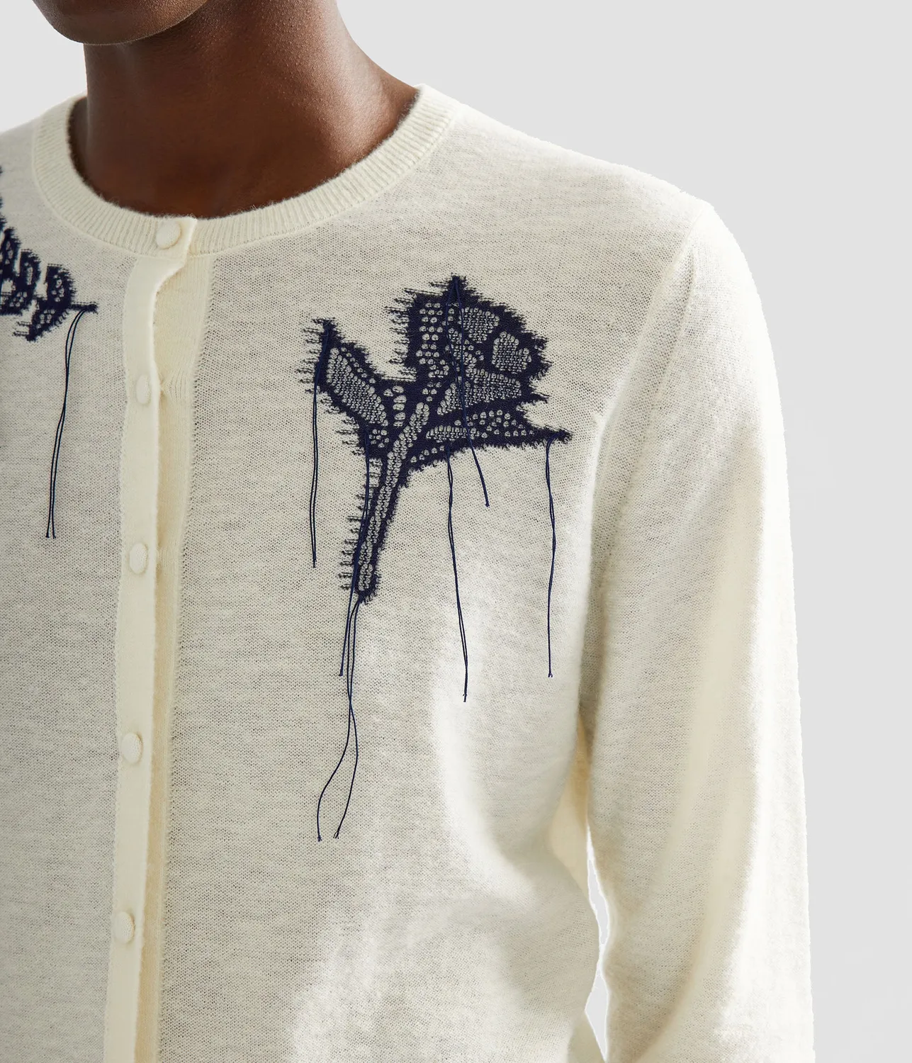 Erdem Fine Alpaca Blend Fitted Cardigan cardigan pizzo