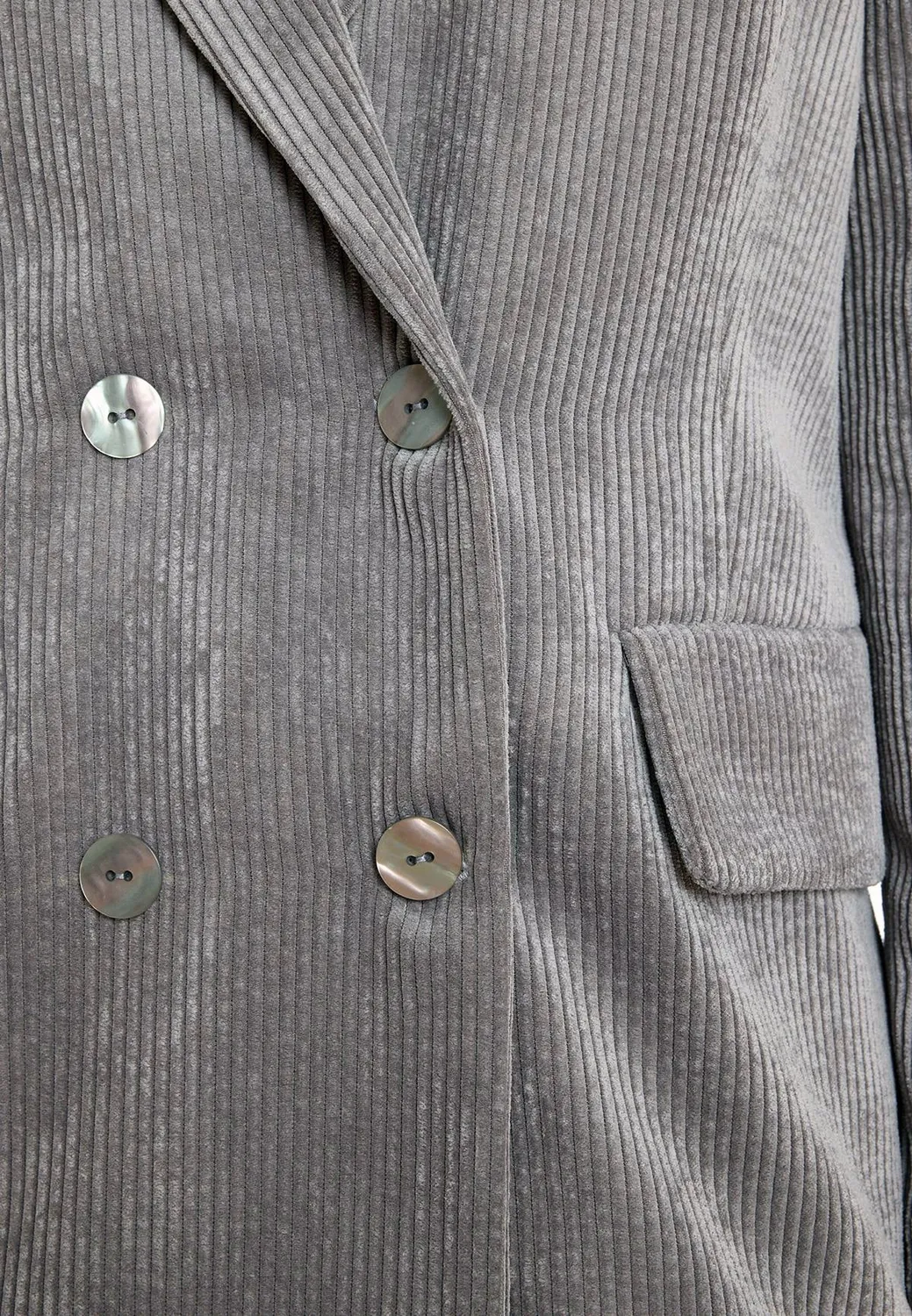 Ana Alcazar Adia blazer velluto grigio doppiopetto