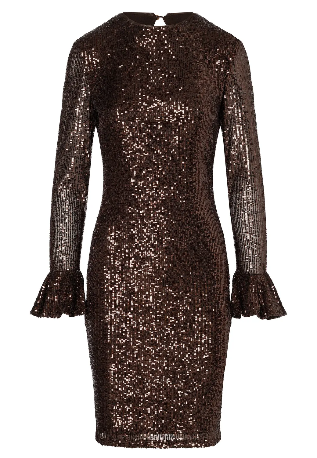 Ana Alcazar Evanie abito paillettes bronzo stretch