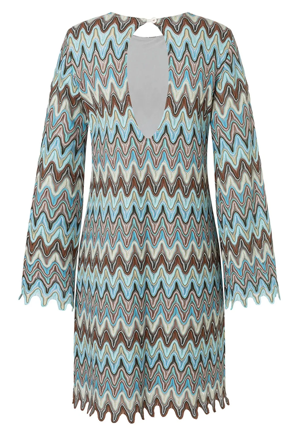Ana Alcazar Zefona abito maglia corto azzurro cappuccino