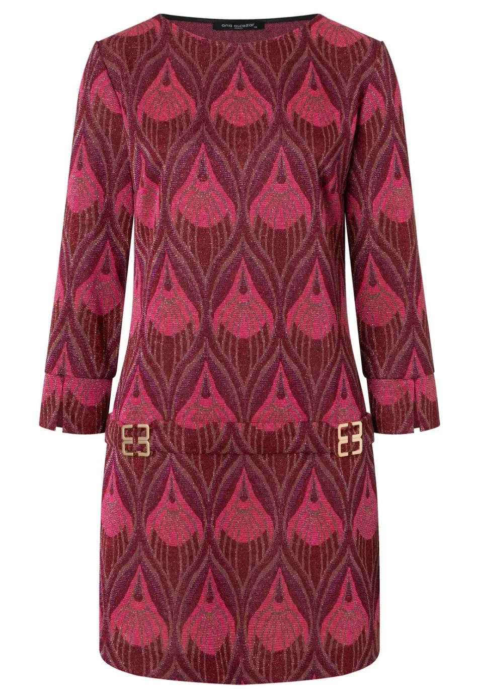 Ana Alcazar Penava abito tunica broccato bordeaux