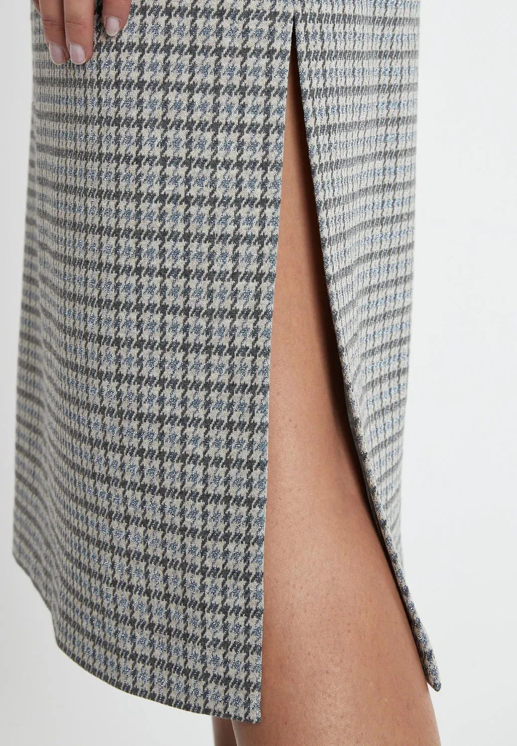 Ana Alcazar Sodana abito midi pied-de-poule lurex