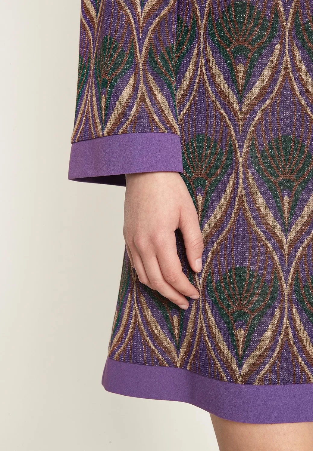 Ana Alcazar Otana Abito Corto Lurex Viola Retro