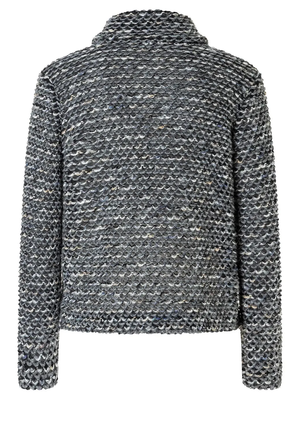 Ana Alcazar Abello giacca maglia grigia collo alto