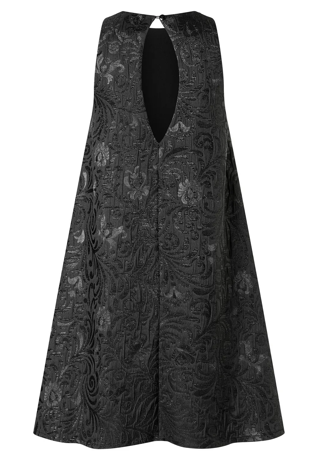 Ana Alcazar Absila Vestito Broccato Nero Floreale