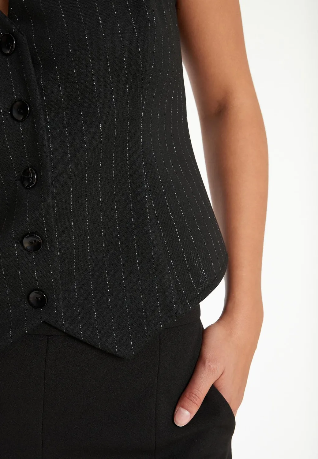 Ana Alcazar Tawa gilet gessato halter
