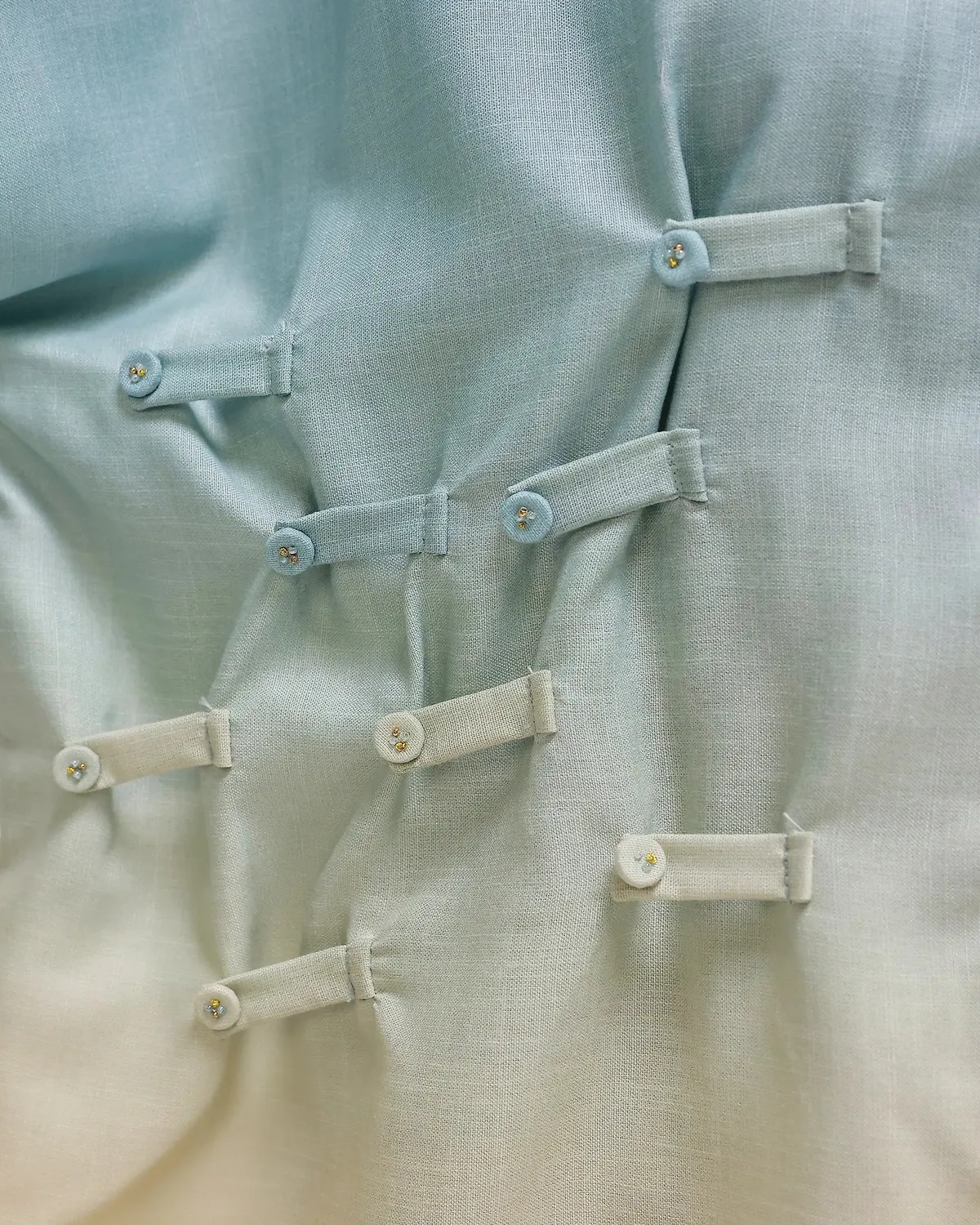 Our Dve Ocean Mist camicia lino avorio sfumata