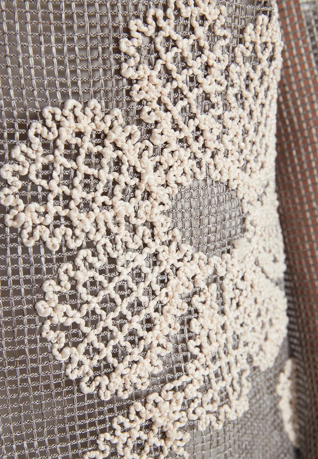 Ana Alcazar Zalia abito tunica crochet grigio