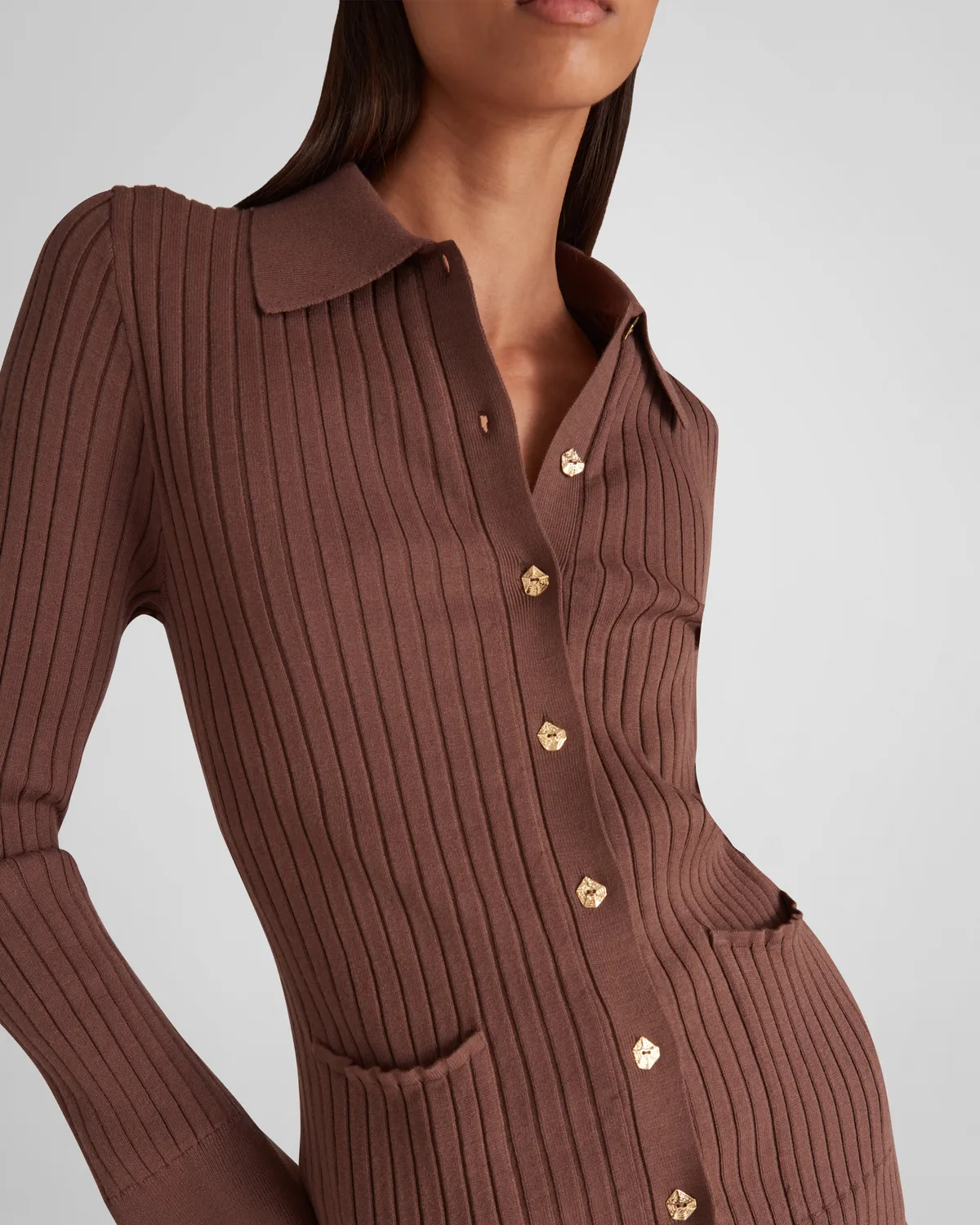 Violante Nessi Vattimo cardigan marrone viscosa bottoni corno