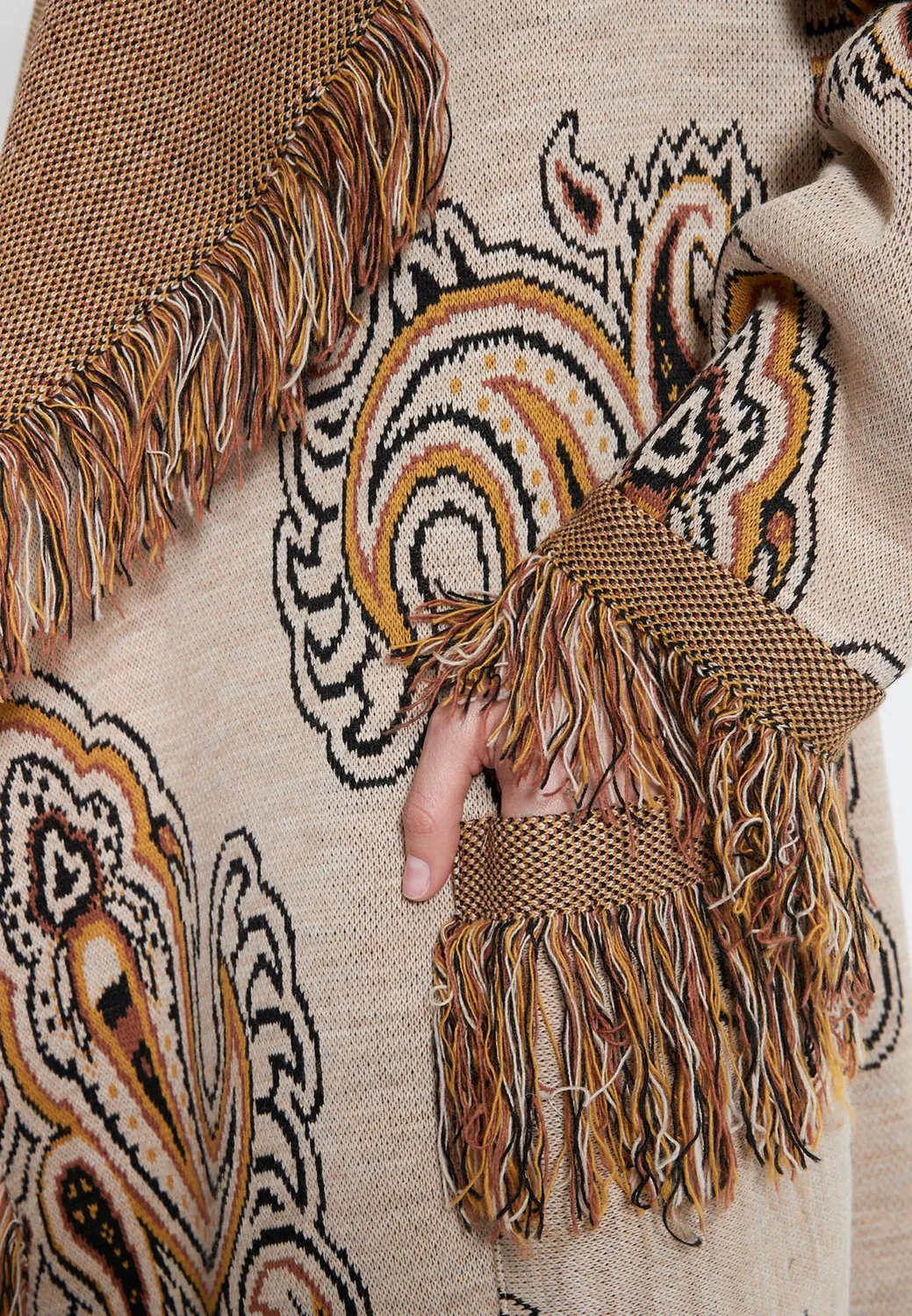 Ana Alcazar Habera cardigan paisley frange multicolor
