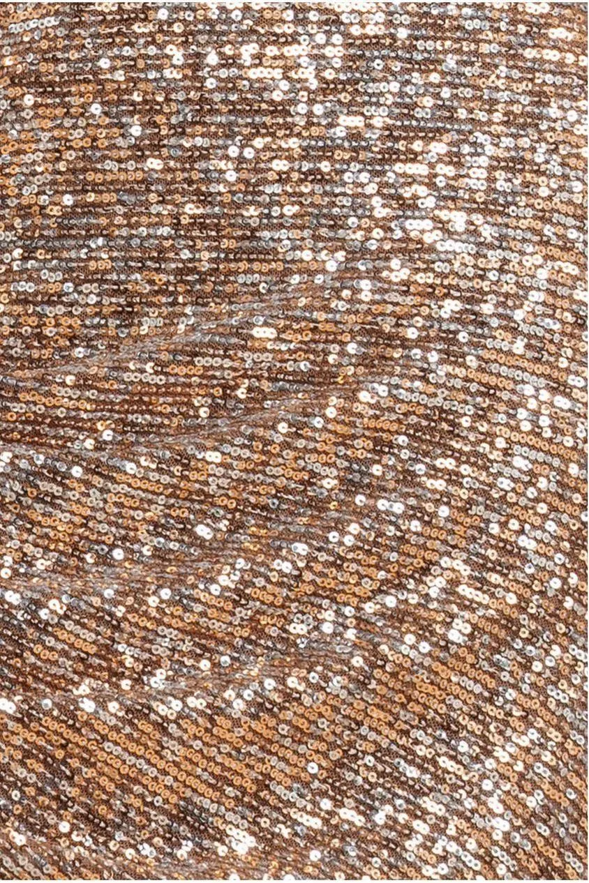 Goddiva One Shoulder abito midi champagne asimmetrico