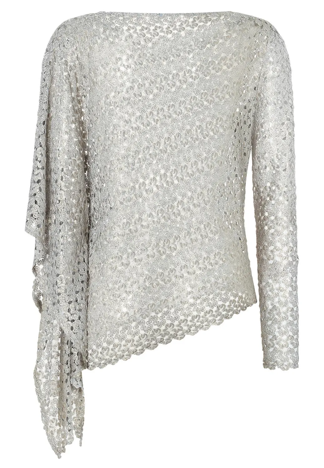 Ana Alcazar Zisala top asimmetrico maglia argento