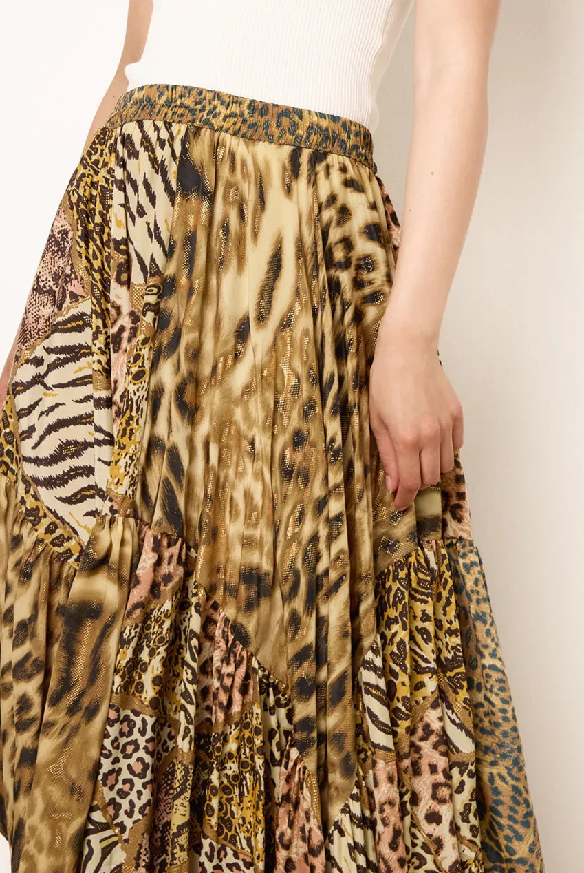Blue Vanilla Animal Asymmetric gonna animalier midi