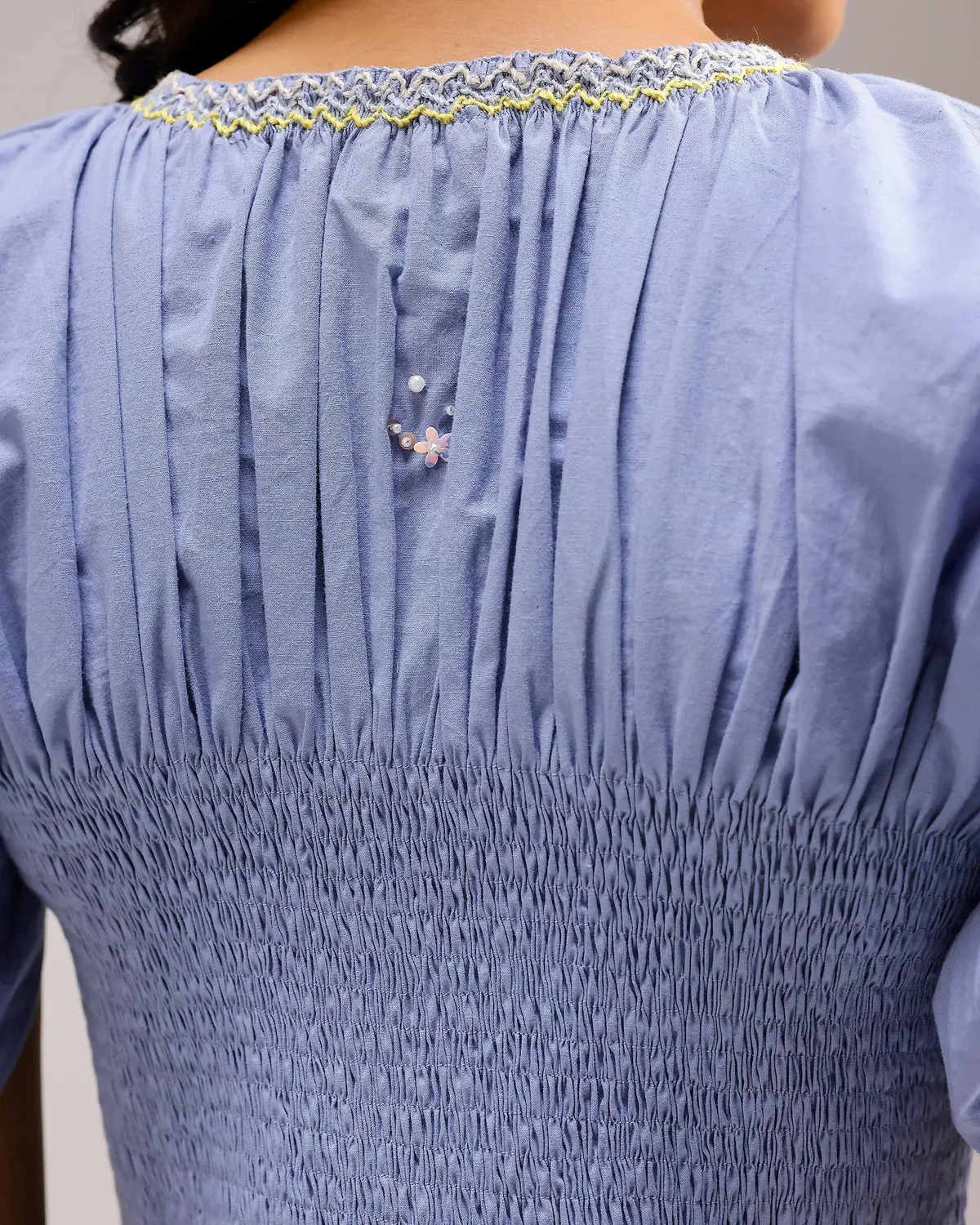 Our Dve Peplum Top smock azzurro taglia unica