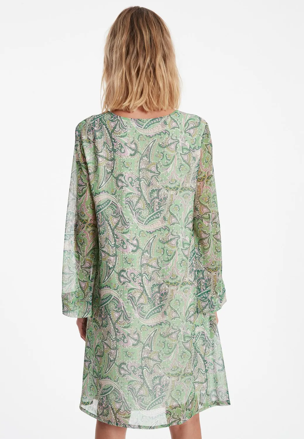 Ana Alcazar Zesana abito tunica verde paisley