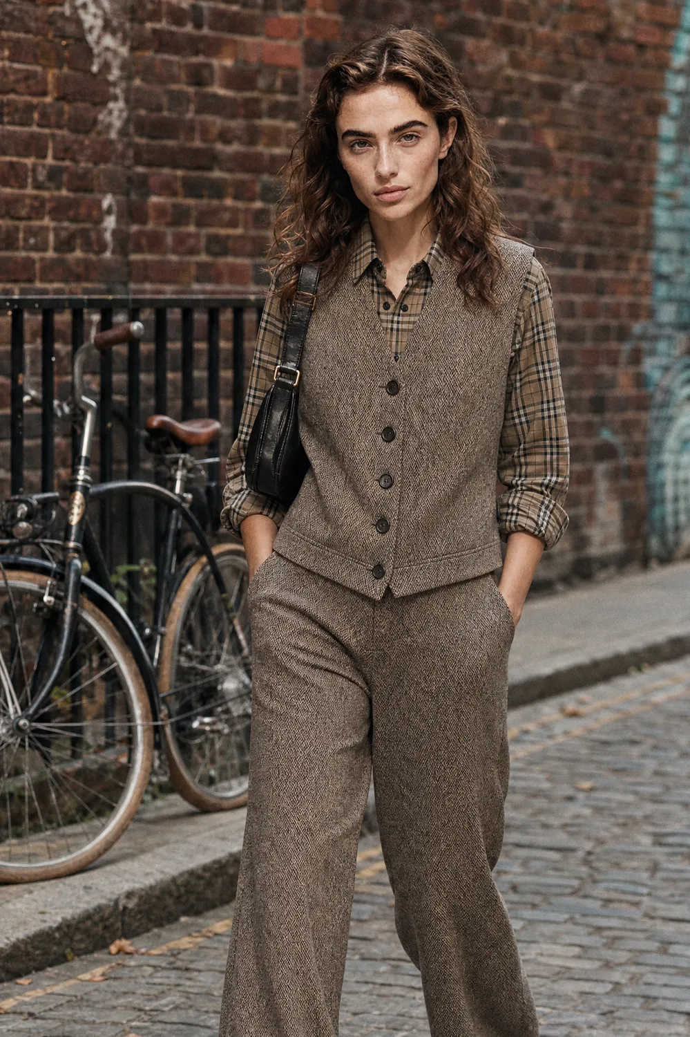 Ana Alcazar Enolyra gilet tweed elasticizzato