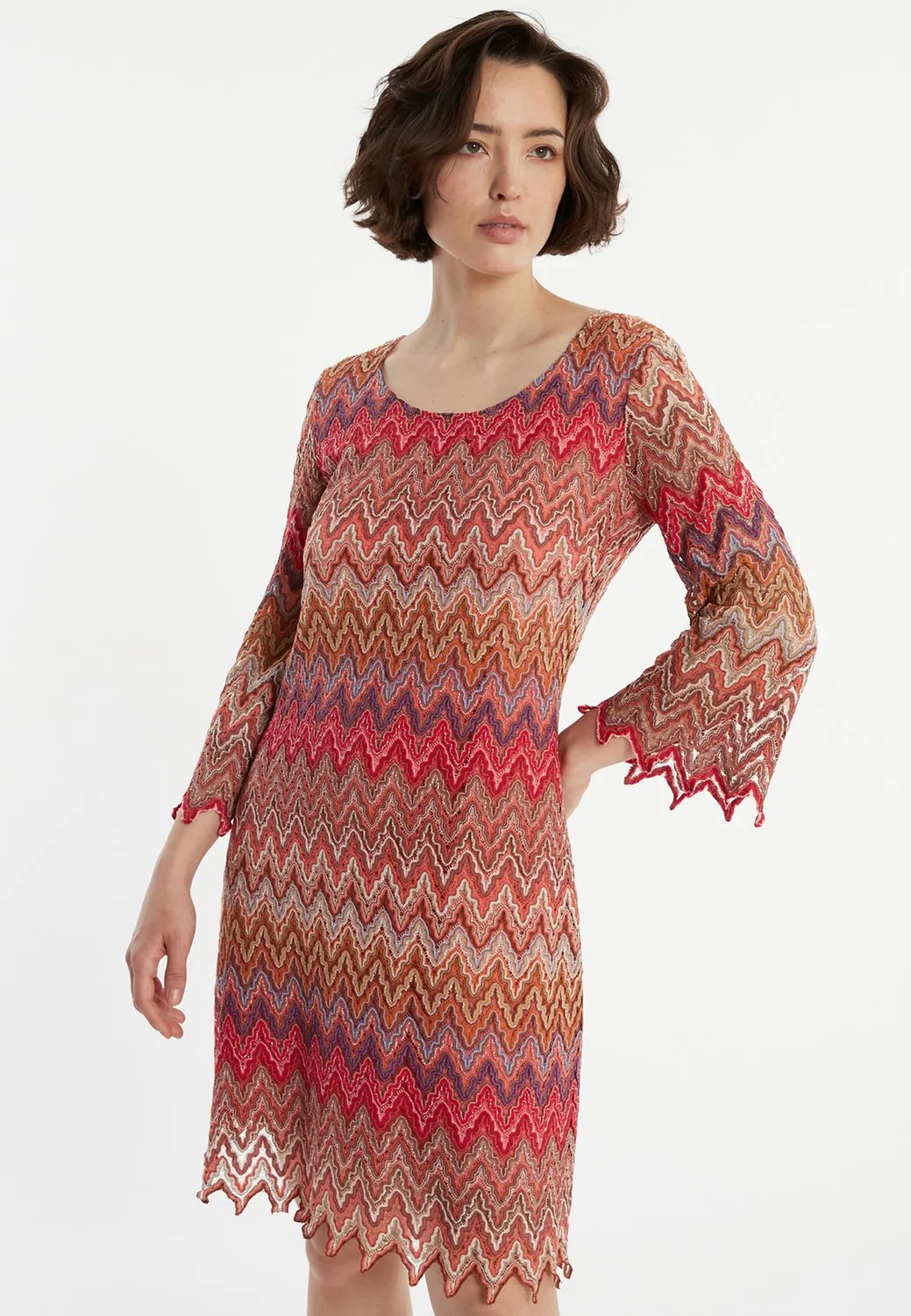Ana Alcazar Zanisa tunica maglia rossa zigzag