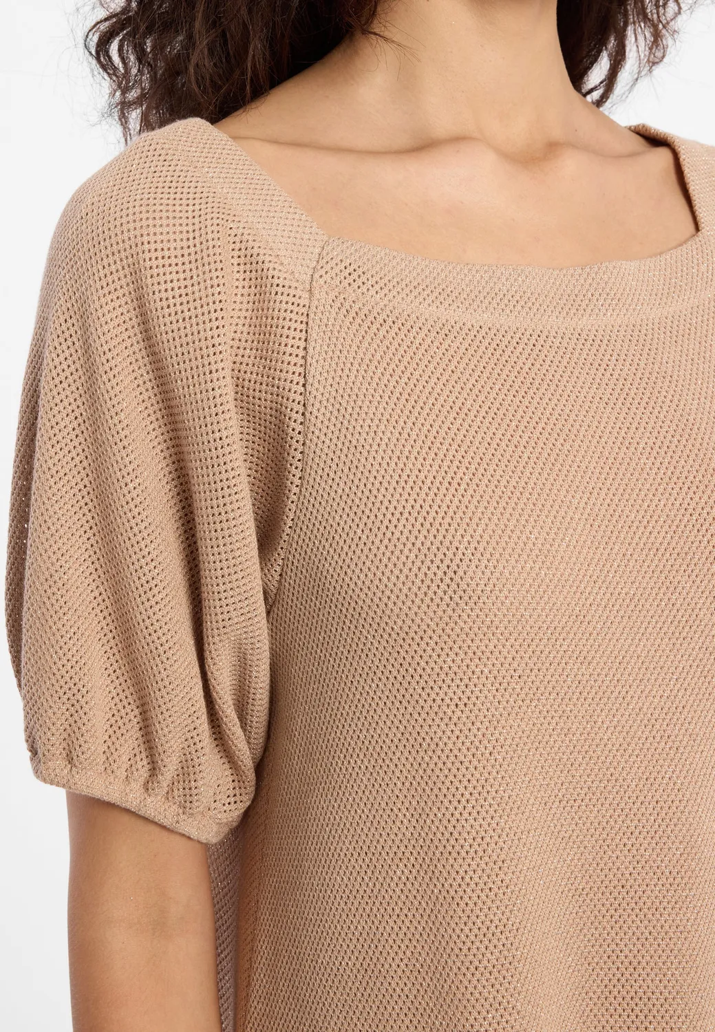 Ana Alcazar Daria abito midi maglia beige oversize