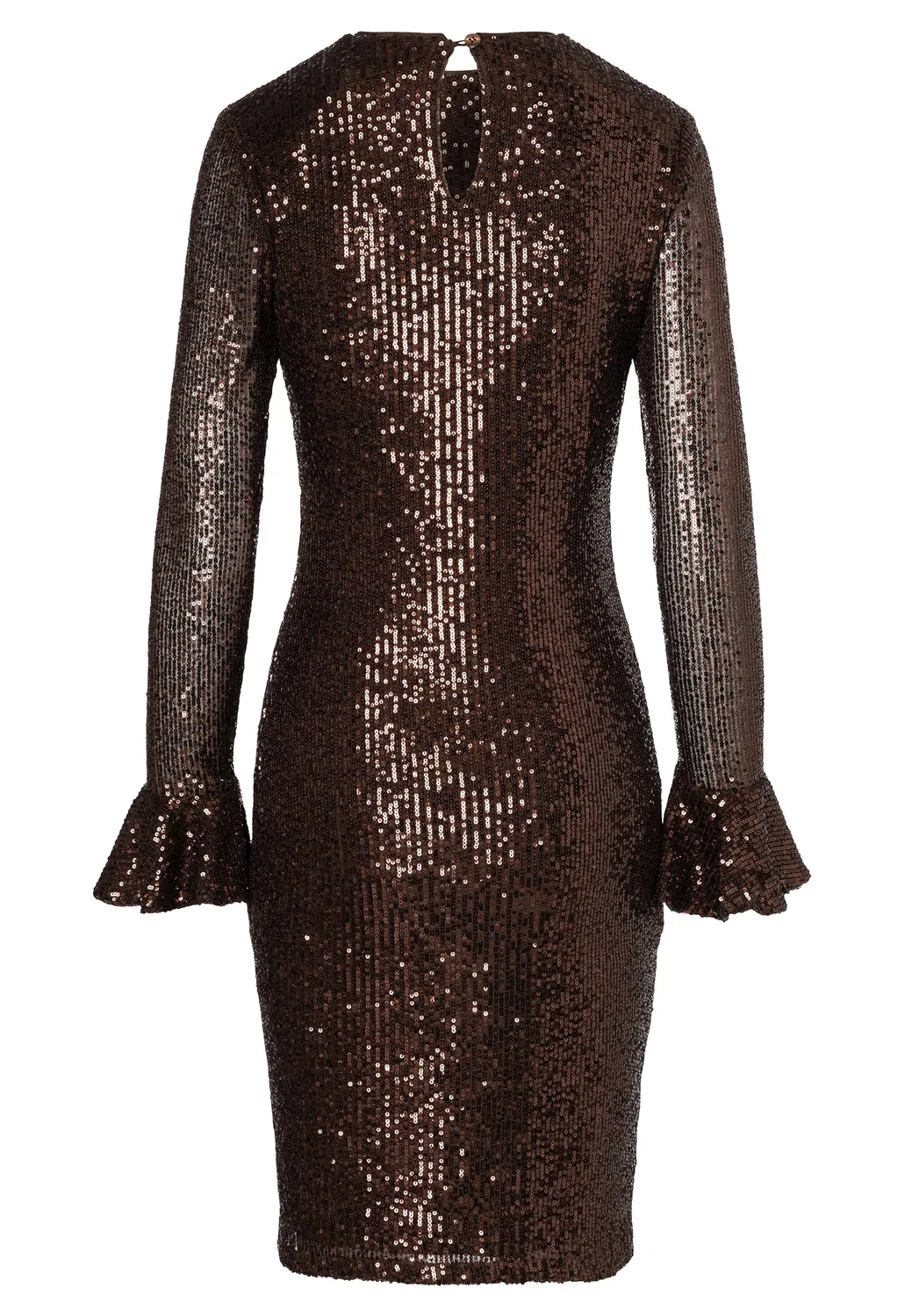 Ana Alcazar Evanie abito paillettes bronzo stretch