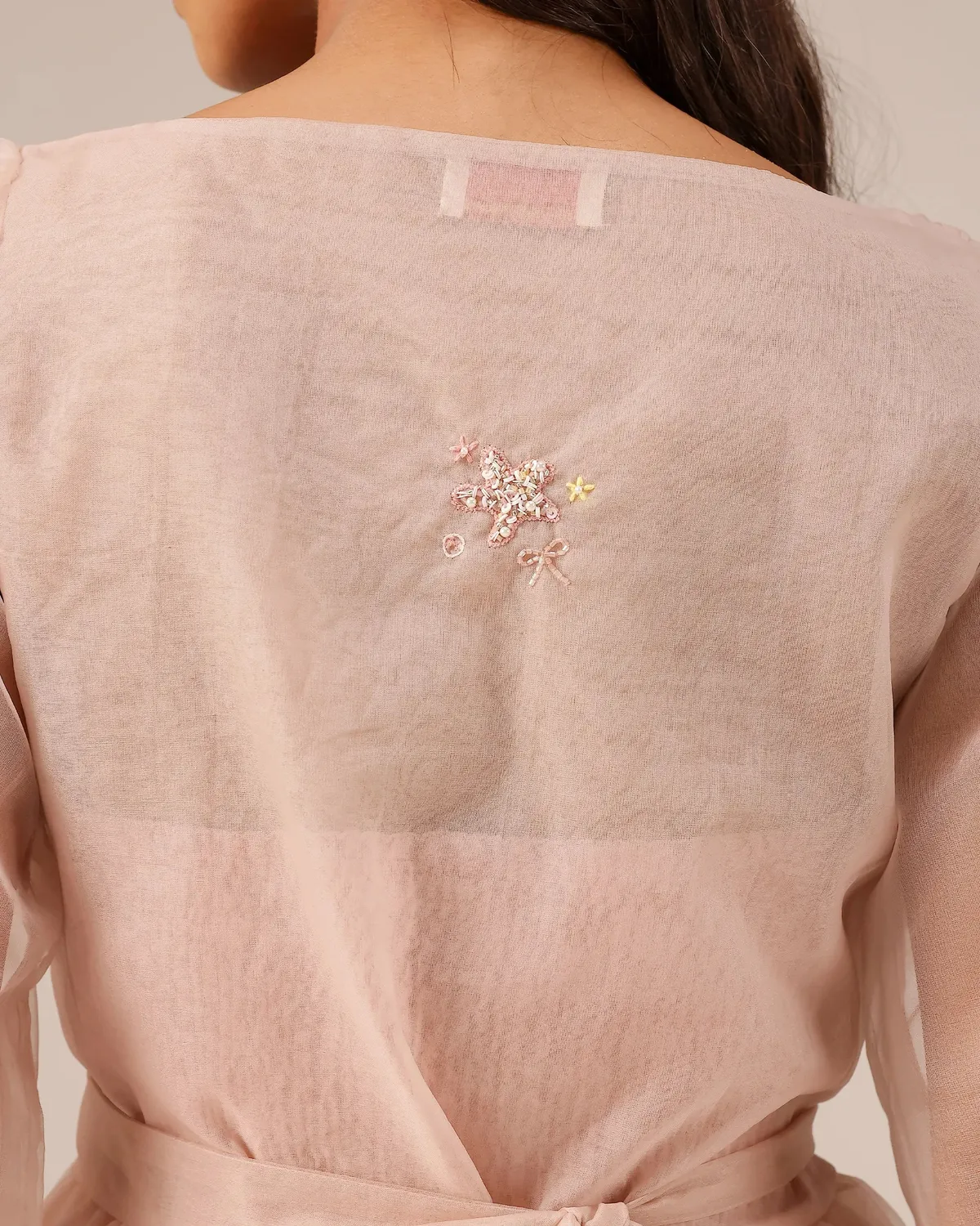 Our Dve Flora giacca e abito organza rosa