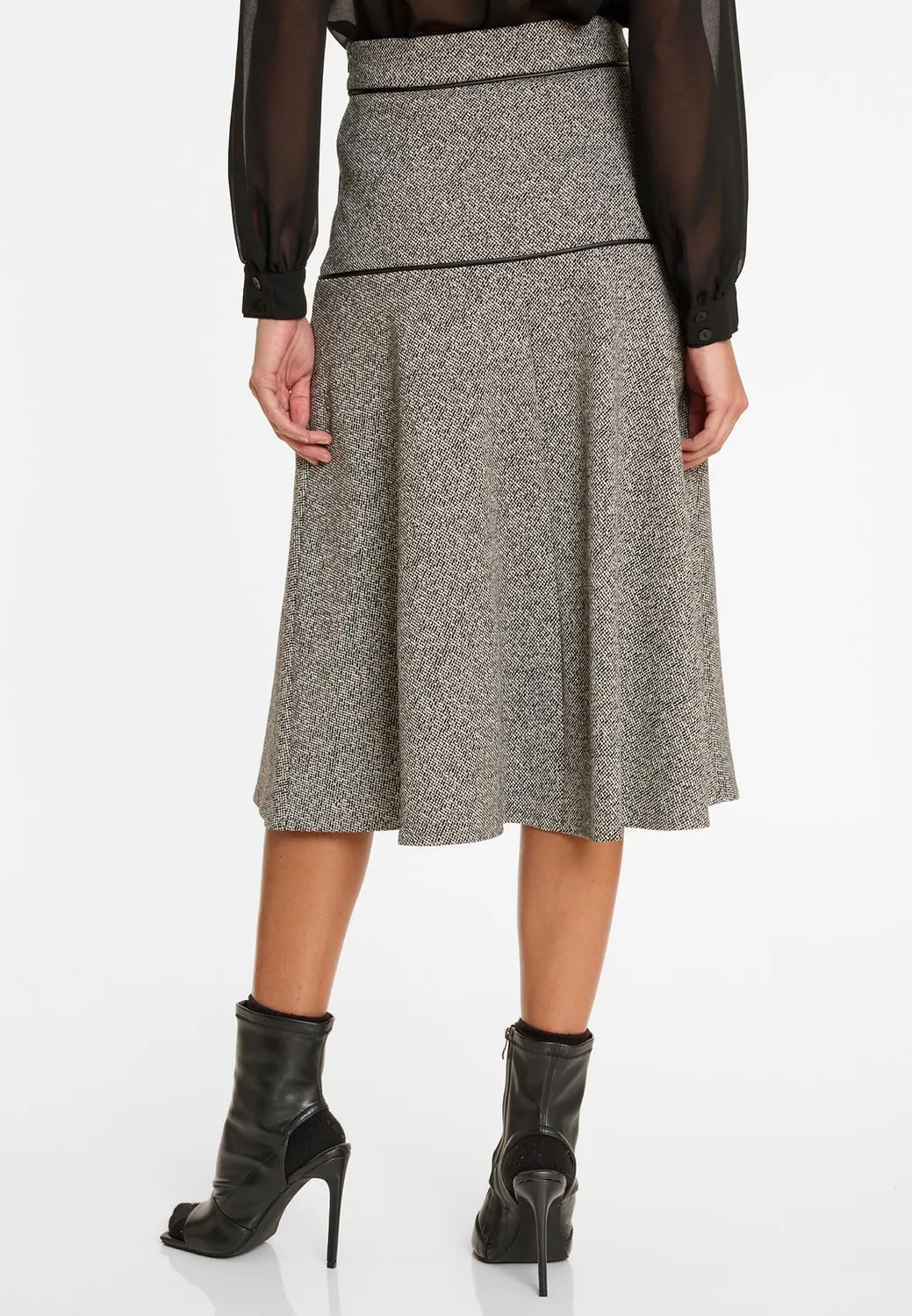 Ana Alcazar Alora gonna midi tweed grigia