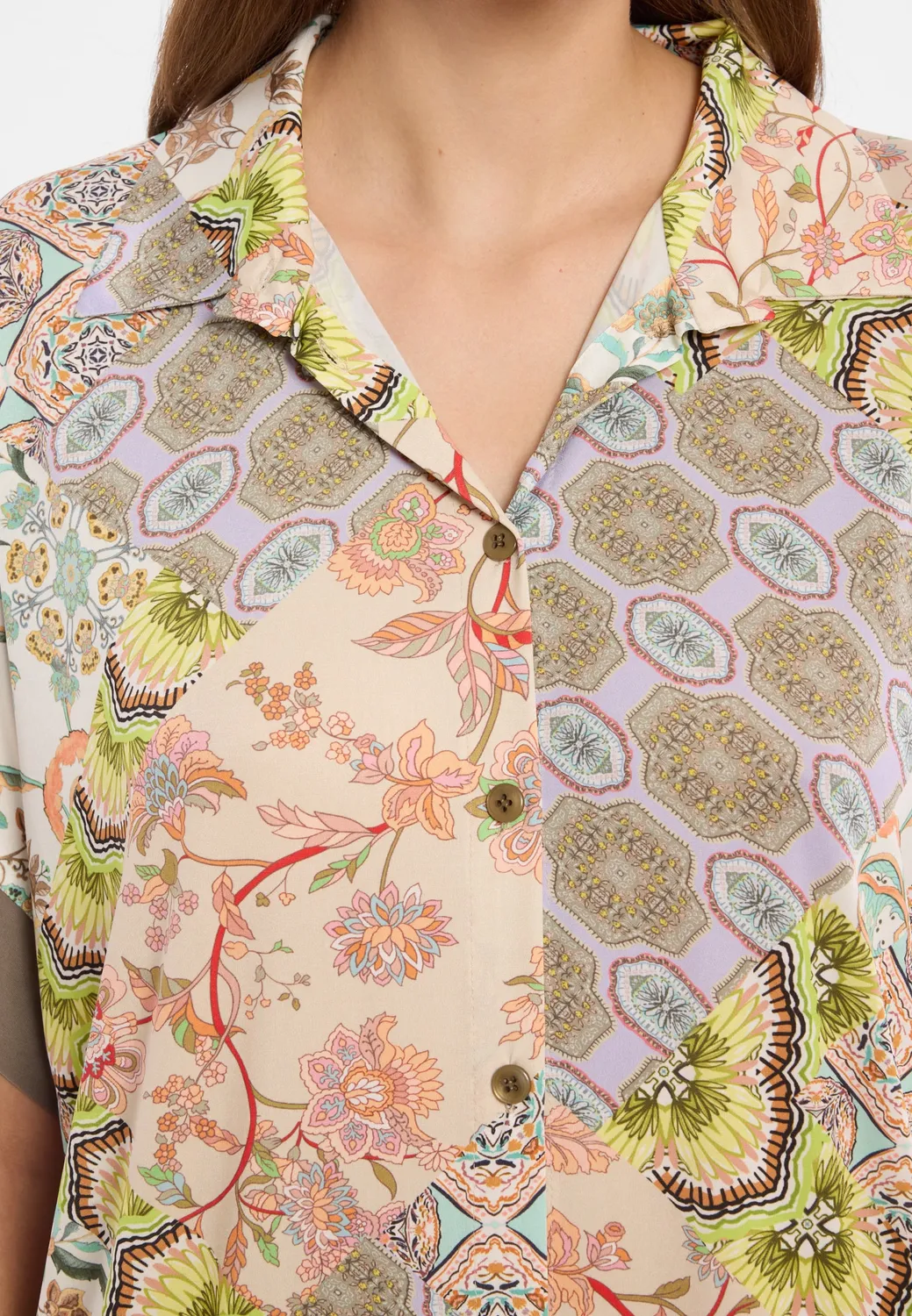 Ana Alcazar Dorellu camicia corta patchwork floreale