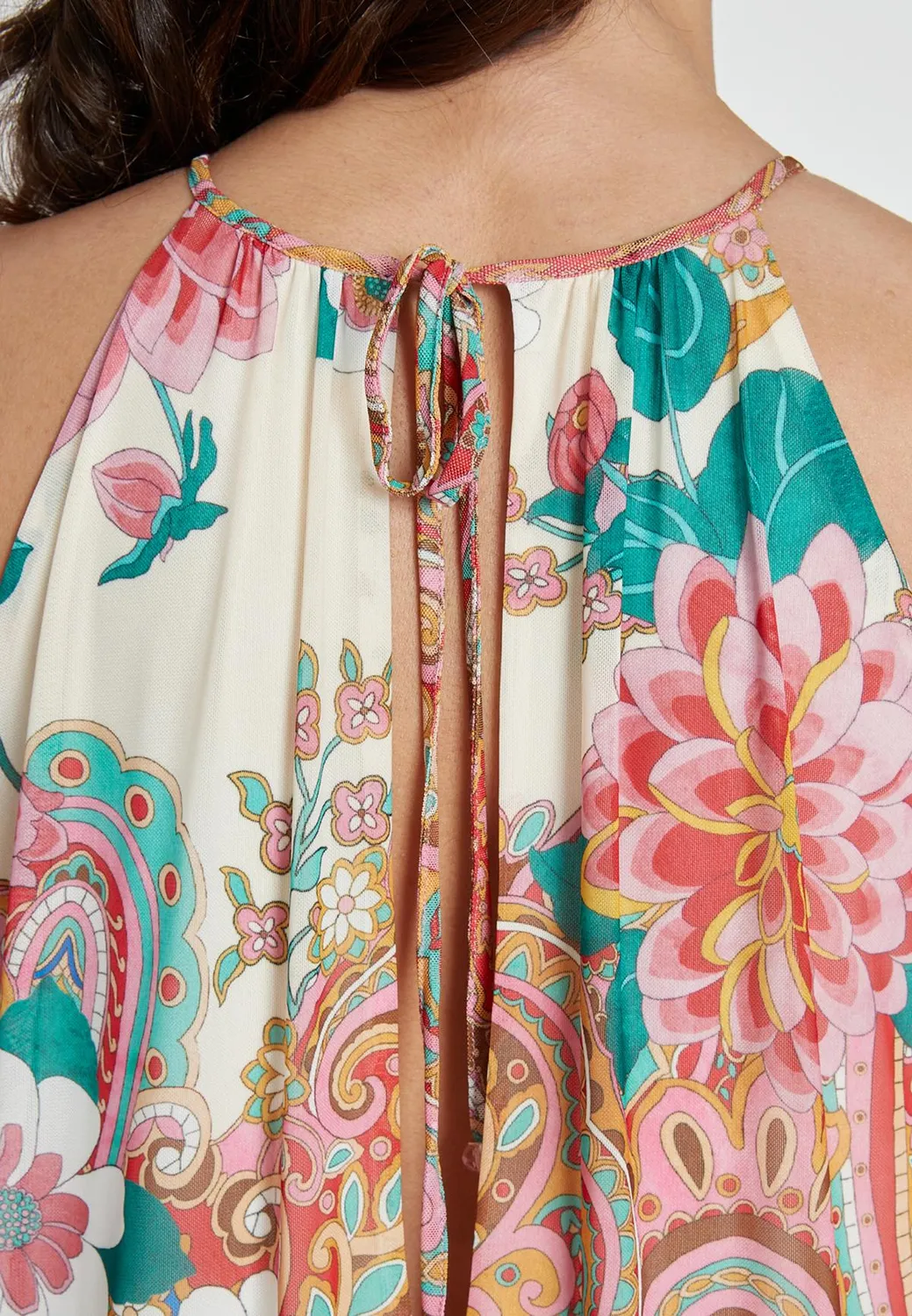 Ana Alcazar Kemoni abito lungo halterneck paisley
