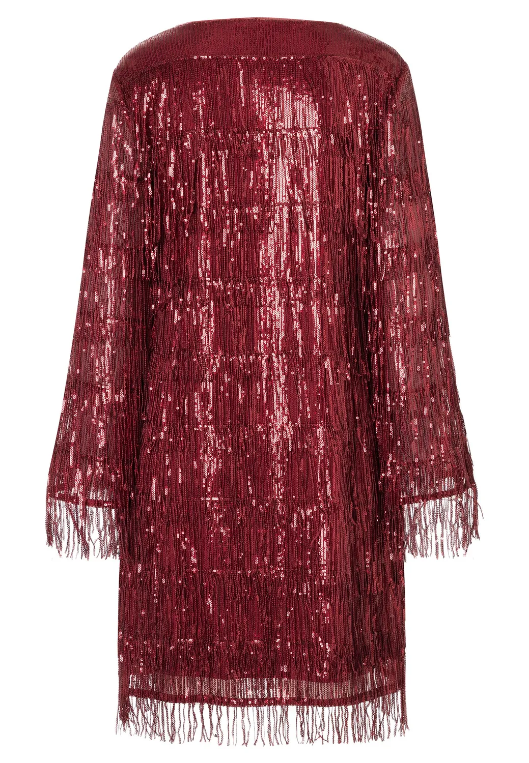 Ana Alcazar Cebora abito paillettes bordeaux corto
