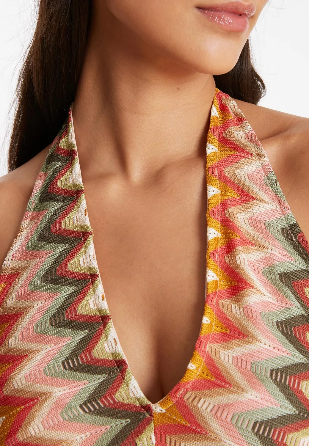 Ana Alcazar Poline top maglia fantasia zigzag